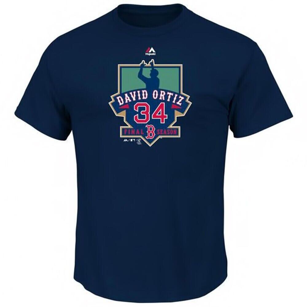 David Ortiz T-Shirt Boston Red Sox Baseball MLB Final Season Size Adult Medium
